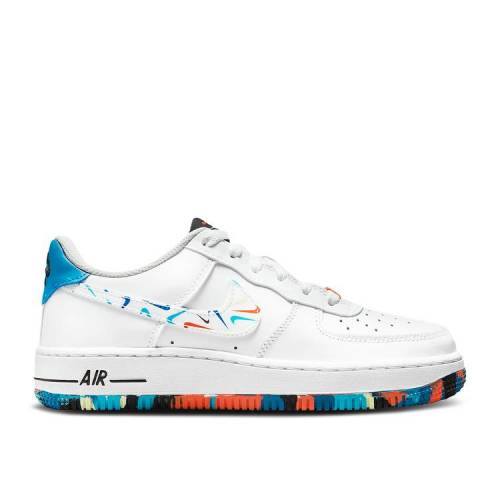 【 NIKE AIR FORCE 1 LV8 GS 'SWOOSH PACK' / WHITE IMPERIAL BLUE BLACK MULTI 】 白色 ホワイト 青色 ブルー 黒色 ブラック エアフォース ジュニア キッズ ベビー マタニティ スニーカー ナイキ|スニケス