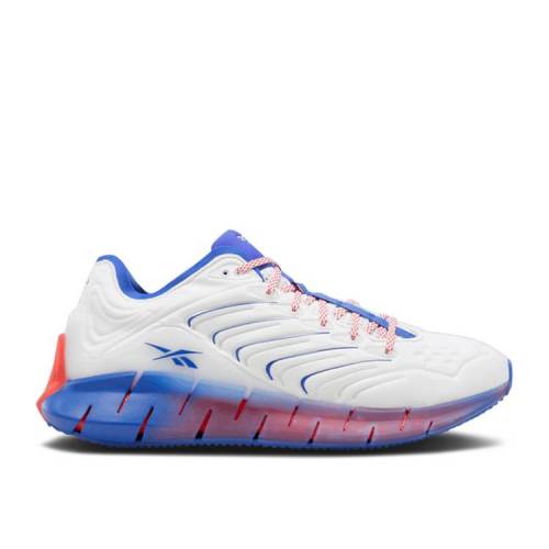 【 REEBOK CHROMAT X ZIG KINETICA 'WHITE ACID BLUE' / WHITE ACID BLUE RADIANT RED 】 リーボック ジグ 白色 ホワイト 青色 ブルー 赤 レッド スニーカー メンズ｜スニケス