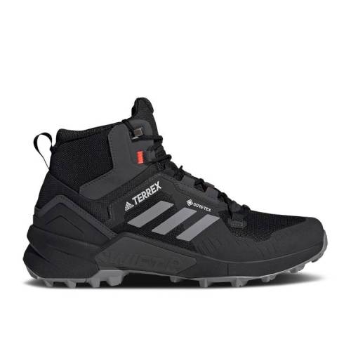 【 ADIDAS TERREX SWIFT R3 MID GORE-TEX \u0027BLACK GREY\u0027 / CORE BLACK GREY THREE SOLAR RED 】 アディダス ミッド ゴアテックス 中核グループ 黒いこと 黒いこと 薄墨色 薄墨色 赤 赤いこと スニーカー メンズ