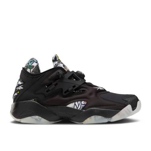 【 REEBOK PUMP COURT 'STICKER CITY - BLACK' / BLACK BLACK BLACK 】 リーボック ポンプ コート シティ 黒色 ブラック スニーカー メンズ