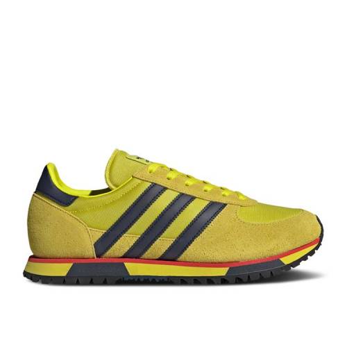【 ADIDAS MARATHON 86 SPZL 'SHOCK SLIME' / SHOCK SLIME COLLEGIATE NAVY 】 アディダス ショック 紺色 ネイビー スニーカー メンズ