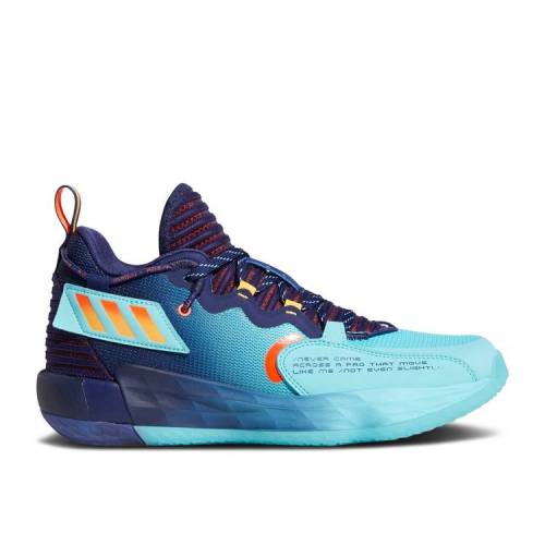 【 ADIDAS DAME 7 EXTPLY 'DARK BLUE' / DARK BLUE PULSE AQUA SOLAR RED 】 アディダス 青色 ブルー アクア 赤 レッド スニーカー メンズ