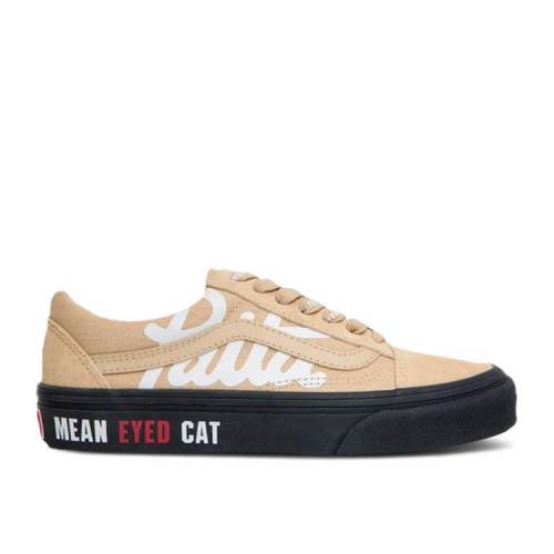 【 VANS PATTA X OLD SKOOL VLT LX \u0027MEAN EYED CAT - ALMOND BUFF\u0027 / ALMOND BUFF BLACK 】 バンズ 黒いこと 黒いこと 年寄りの学園 スニーカー メンズ ヴァンズ 靴-スニーカー-メンズ靴