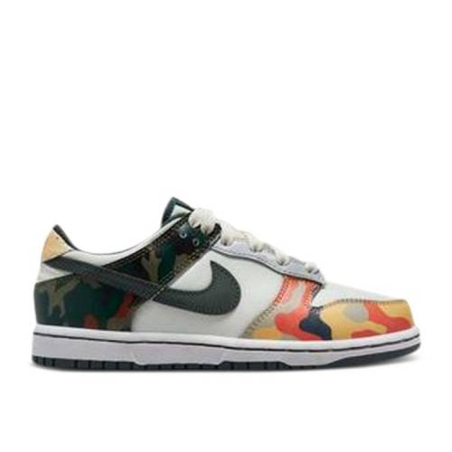 【 NIKE DUNK LOW SE PS 'SAIL MULTI-CAMO' / SAIL VINTAGE GREEN TOTAL ORANGE 】 ダンク ビンテージ ヴィンテージ 緑 グリーン 橙 オレンジ ダンクロー MULTICAMO' ジュニア キッズ ベビー マタニティ スニーカー ナ|スニケス