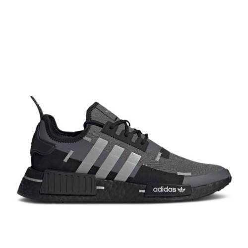 【 ADIDAS NMD_R1 \u0027BLACK CARBON\u0027 / CORE BLACK SILVER METALLIC 】 アディダス 中核グループ 黒いこと 黒いこと しろがね色 しろがね色 スニーカー メンズ