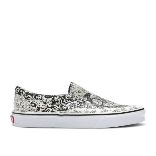 【 VANS CLASSIC SLIP-ON \'OUROBOROS\' / BLACK TRUE WHITE 】 バンズ クラシック スリッポン 黒色 ブラック 白色 ホワイト スニーカー メンズ ヴァンズ|スニケス