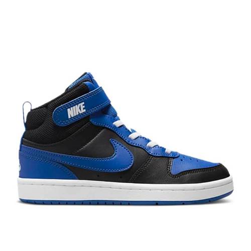 【 NIKE COURT BOROUGH MID 2 PS 'BLACK GAME ROYAL' / BLACK GAME ROYAL WHITE GAME 】 コート ミッド ゲーム 黒色 ブラック 白色 ホワイト コートバーロウ ゲームロイヤル 青 ブルー' ブルー ジュニア キッズ ベビ|スニケス