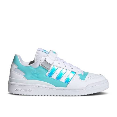 【 ADIDAS FORUM LOW \u0027WHITE IRIDESCENT\u0027 / CLOUD WHITE PULSE AQUA PINK TINT 】 アディダス 討論会 白いこと 白いこと アクア サクラ色 スニーカー メンズ