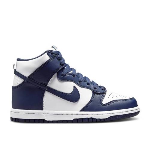 【 NIKE DUNK HIGH GS 'MIDNIGHT NAVY' / WHITE MIDNIGHT NAVY 】 ダンク ハイ 白色 ホワイト 紺色 ネイビー ダンクハイ ジュニア キッズ ベビー マタニティ スニーカー ナイキ|スニケス