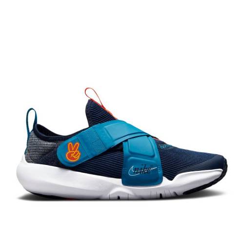 【 NIKE FLEX ADVANCE SE なおなお書き \u0027PEACE\u0027 / MIDNIGHT NAVY IMPERIAL BLUE 】 紺色 米国海軍 青味 青色 御坊っちゃん キッズ もの言う花 マタニティ スニーカー ナイキ