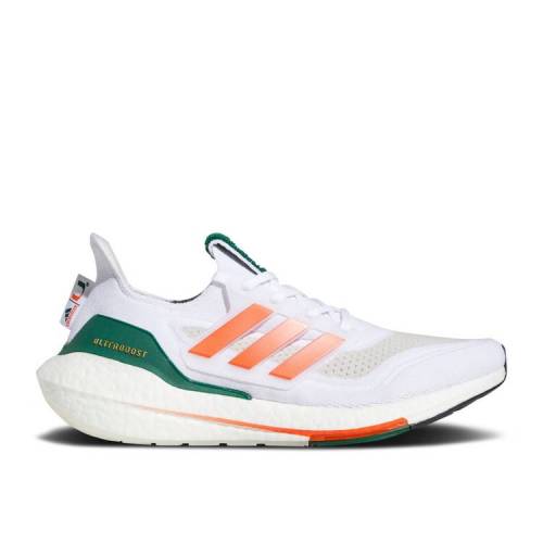 【 ADIDAS ULTRABOOST 21 'NCAA PACK - MIAMI' / CLOUD WHITE TEAM ORANGE GREY ONE 】 アディダス 白色 ホワイト チーム 橙 オレンジ 灰色 グレー スニーカー メンズ