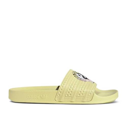 【 ADIDAS PALACE X SLIDES \u0027WELLNESS\u0027 / YELLOW YELLOW WEISS SCHWARZ 】 アディダス 黄味がかった 黄み スニーカー メンズ 靴-メンズ靴-スニーカー