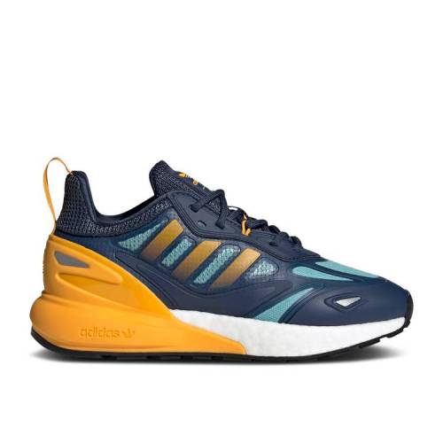 【 ADIDAS ZX 2K BOOST 2.0 J 'CREW NAVY SEMI SOLAR GOLD' / CREW NAVY SEMI SOLAR GOLD CORE 】 アディダス ブースト 紺色 ネイビー クルー ゴールド コア ジュニア キッズ ベビー マタニティ スニーカー｜スニケス