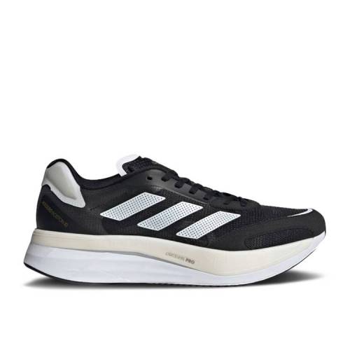 【 ADIDAS ADIZERO BOSTON 10 BLACK WHITE / CORE BLACK CLOUD WHITE GOLD 】 アディダス アディゼロ ボストン コア 黒色 ブラック 白色 ホワイト ゴールド スニーカー メンズ