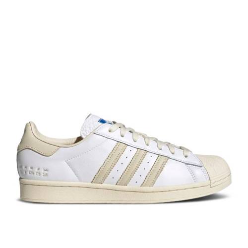 【 ADIDAS SUPERSTAR 'SIZE TAG - CREAM WHITE' / CLOUD WHITE CREAM WHITE BLUE 】 アディダス スーパースター タグ クリーム 白色 ホワイト 青色 ブルー スニーカー メンズ