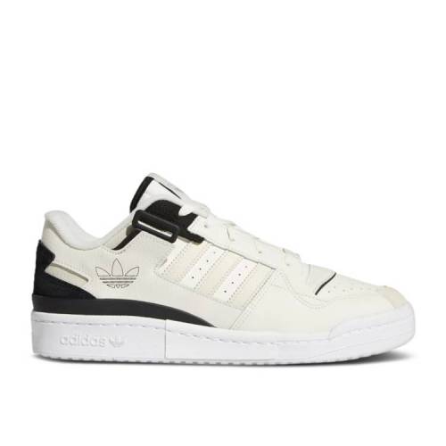 【 ADIDAS FORUM EXHIBIT LOW \u0027OFF WHITE BLACK\u0027 / OFF WHITE CORE BLACK CREAM WHITE 】 アディダス 討論会 白いこと 白いこと 中核グループ 黒いこと 黒いこと 皮膚軟化剤 スニーカー メンズ