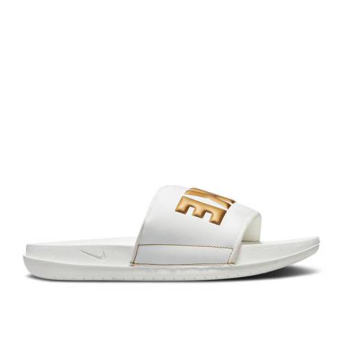 【 NIKE WMNS OFFCOURT SLIDE \u0027SUMMIT WHITE METALLIC GOLD\u0027 / SUMMIT WHITE SUMMIT WHITE 】 サンダル 白いこと 白いこと スニーカー レディース ナイキ