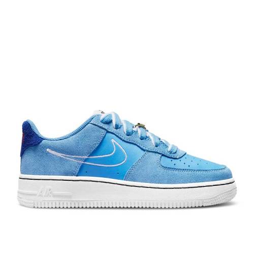 【 NIKE AIR FORCE 1 LV8 S50 GS 'UNIVERSITY BLUE' / UNIVERSITY BLUE DEEP ROYAL BLUE 】 青色 ブルー ディープ エアフォース ジュニア キッズ ベビー マタニティ スニーカー ナイキ|スニケス