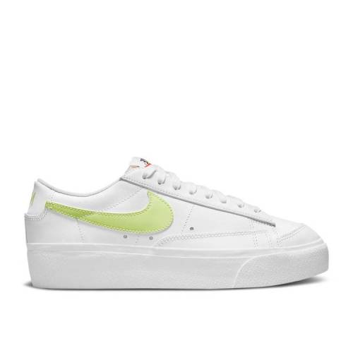 【 NIKE WMNS BLAZER LOW PLATFORM 'WHITE LIGHT LEMON TWIST' / WHITE WHITE BLACK LIGHT LEMON 】 ブレイザー 白色 ホワイト 黒色 ブラック スニーカー レディース ナイキ