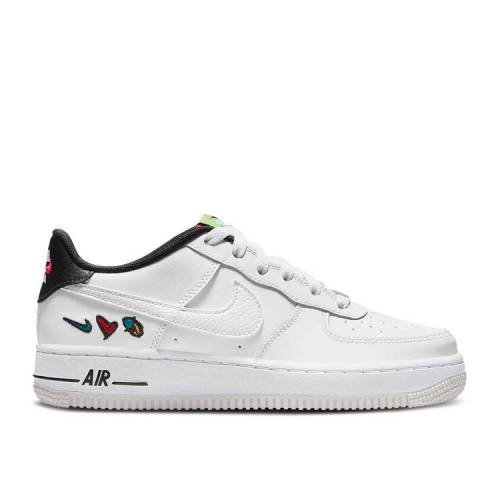 【 NIKE AIR FORCE 1 '07 LV8 3 GS 'PEACE LOVE NIKE' / WHITE UNIVERSITY RED UNIVERSITY 】 白色 ホワイト 赤 レッド エアフォース ' ジュニア キッズ ベビー マタニティ スニーカー ナイキ|スニケス
