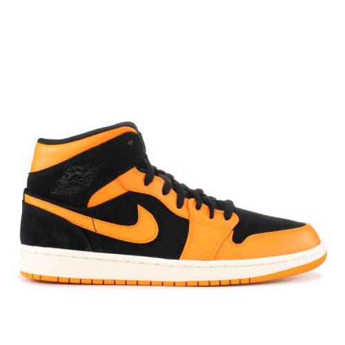 【 AIR JORDAN JORDAN 1 MID 'ORANGE PEEL' / BLACK ORANGE PEEL SAIL 】 ナイキ ミッド 黒色 ブラック 橙 オレンジ エアジョーダン スニーカー メンズ