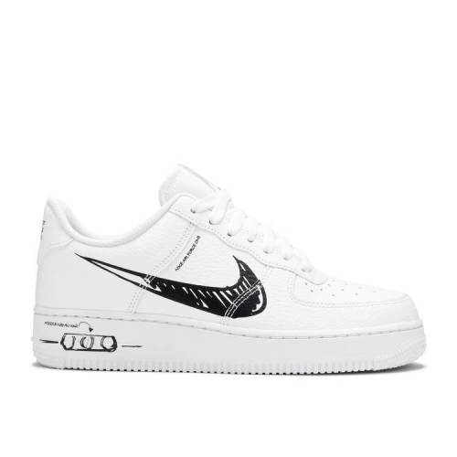 【 NIKE AIR FORCE 1 LOW \u0027SKETCH - BLACK\u0027 / WHITE BLACK WHITE 】 白いこと 白いこと 黒いこと 黒いこと 空軍 スニーカー メンズ ナイキ