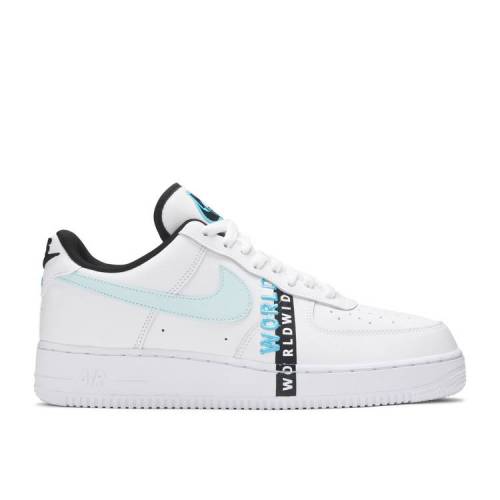 【 NIKE AIR FORCE 1 \u002707 LV8 \u0027WORLDWIDE PACK - GLACIER BLUE\u0027 / WHITE BLUE FURY BLACK GLACIER 】 白いこと 白いこと 青味 青味 黒いこと 黒いこと 空軍 スニーカー メンズ ナイキ