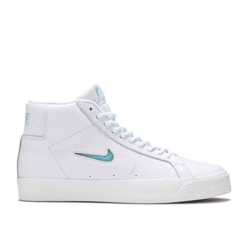 【 NIKE ZOOM BLAZER MID PREMIUM SB \u0027WHITE GLACIER ICE JEWEL\u0027 / WHITE WHITE SUMMIT WHITE GLACIER 】 望遠レンズ ブレイザー ミッド 割り増し金 エスビー 白いこと 白いこと スニーカー メンズ ナイキ