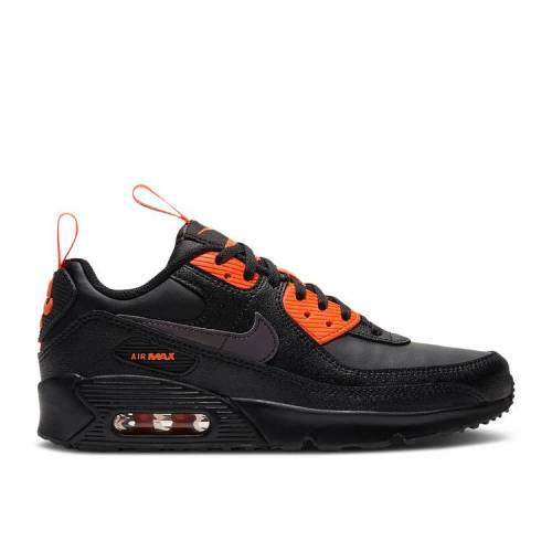 【 NIKE AIR MAX 90 SE GS 'BLACK TOTAL ORANGE' / BLACK TOTAL ORANGE BLACK 】 マックス 黒色 ブラック 橙 オレンジ エアマックス ジュニア キッズ ベビー マタニティ スニーカー ナイキ|スニケス