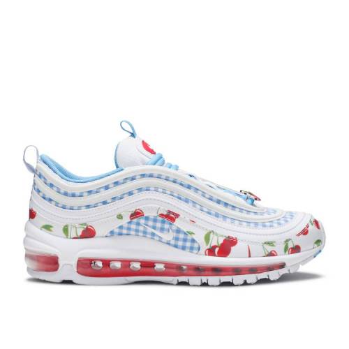 【 NIKE AIR MAX 97 GS SE 'CHERRY PICNIC' / WHITE TRACK RED UNIVERSITY BLUE 】 マックス 白色 ホワイト トラック 赤 レッド 青色 ブルー エアマックス ジュニア キッズ ベビー マタニティ スニーカー ナイキ|スニケス