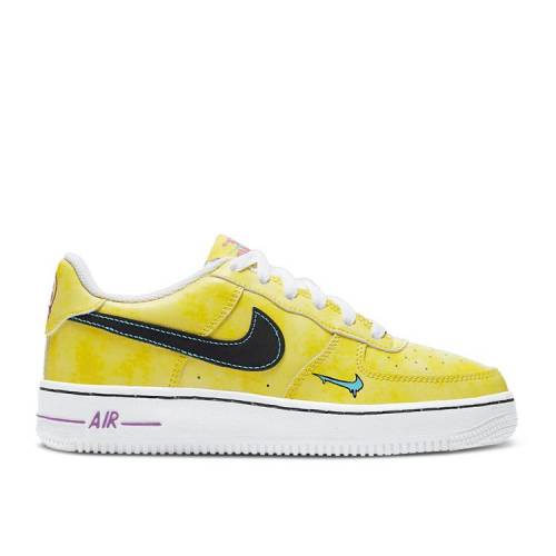 【 NIKE AIR FORCE 1 LOW GS 'PEACE, LOVE, AND BASKETBALL' / SPEED YELLOW BLACK LASER BLUE 】 スピード 黄色 イエロー 黒色 ブラック レーザー 青色 ブルー エアフォース 'PEACE ジュニア キッズ ベビー マタニティ ス|スニケス