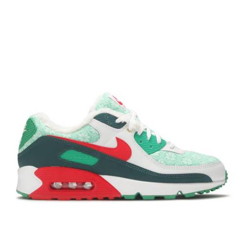 【 NIKE AIR MAX 90 'CHRISTMAS SWEATER' / WHITE UNIVERSITY RED DARK ATOMIC 】 マックス 白色 ホワイト 赤 レッド エアマックス スニーカー メンズ ナイキ