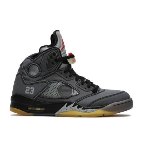 【 AIR JORDAN OFF-WHITE X JORDAN 5 RETRO SP 'MUSLIN' / BLACK FIRE RED MUSLIN 】 ナイキ オフホワイト 黒色 ブラック ファイア 赤 レッド エアジョーダン スニーカー メンズ