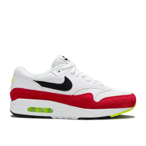 【 NIKE AIR MAX 1 \u0027RUSH PINK\u0027 / WHITE BLACK VOLT RUSH PINK 】 マックス 白いこと 白いこと 黒いこと 黒いこと 混雑時 サクラ色 エア湖マックス スニーカー メンズ ナイキ