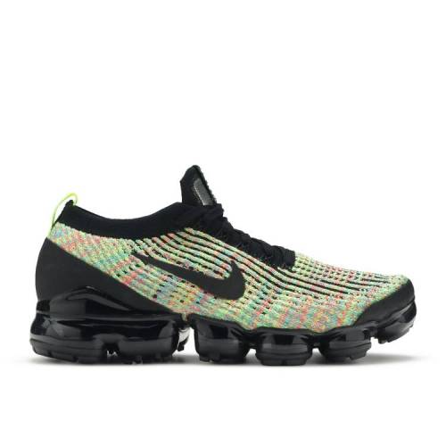 【 NIKE WMNS AIR VAPORMAX FLYKNIT 3 'MULTI-COLOR' / BLACK BLACK VOLT 】 フライニット 黒色 ブラック エアヴェイパーマックス 'MULTICOLOR' スニーカー レディース ナイキ|スニケス