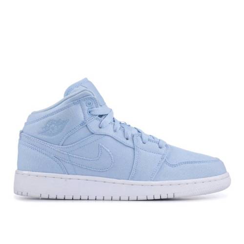 【 AIR JORDAN JORDAN 1 MID BG 'EASTER BLUE' / ICE BLUE ICE BLUE WHITE 】 ナイキ ミッド 青色 ブルー 白色 ホワイト エアジョーダン ジュニア キッズ ベビー マタニティ スニーカー|スニケス