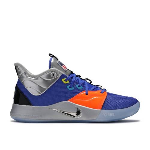 ナイキ Nike 青み ブルー 銀色 シルバーグレイ スニーカー メンズ Silver Nike Nasa X Pg 3 Ep Racer Blue Metallic Odeftg Com