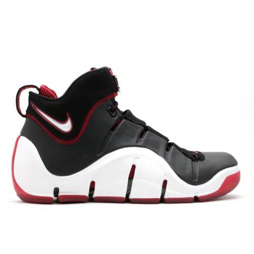 【 NIKE ZOOM LEBRON 4 'BLACK WHITE RED' / BLACK WHITE VARSITY CRIMSON 】 ズーム レブロン 白色 ホワイト 黒色 ブラック クリムゾン スニーカー メンズ ナイキ
