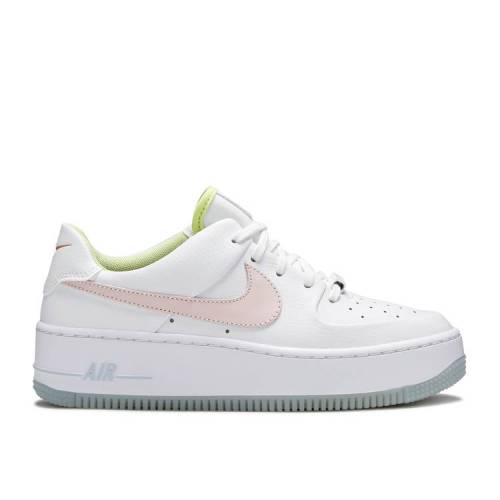【 NIKE WMNS AIR FORCE 1 SAGE LOW 'ONE OF ONE' / WHITE PINK QUARTZ HYDROGEN BLUE 】 白色 ホワイト ピンク 青色 ブルー エアフォース スニーカー レディース ナイキ