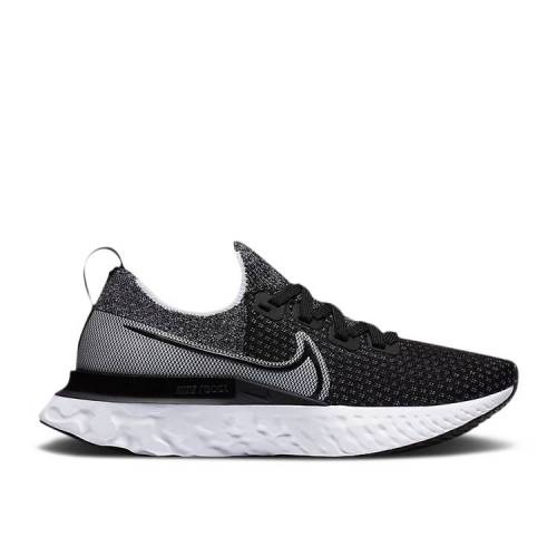 【 NIKE WMNS REACT INFINITY RUN FLYKNIT \u0027BLACK WHITE\u0027 / BLACK WHITE WHITE 】 リアクト 幽客 飛球編み物 黒いこと 黒いこと 白いこと 白いこと スニーカー レディース ナイキ