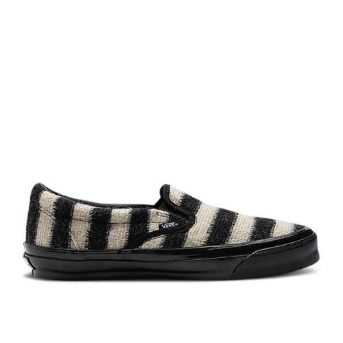 【 VANS CONCEPTS X OG CLASSIC SLIP-ON LX 'MOHAIR - BLACK' / BLACK MARSHMALLOW 】 バンズ クラシック スリッポン 黒色 ブラック スニーカー メンズ ヴァンズ