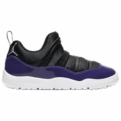 ナイキ ジョーダン Jordan 黒色 ブラック キッズ 白色 ベビー ホワイト カウント 紫 パープル Purple Jordan Retro 11 Little Flex Black White Court キッズ ベビー マタニティ スニケススポーツブランド カジュアル ファッション スニーカー