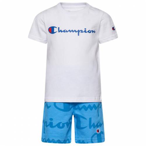 人気商品 ブルー 青色 スクリプト チャンピオン Champion チャンピオン 上下セット ファッション ベビー服 マタニティ ベビー キッズ Blue Active Set Short Script Giant Champion Eyys1 61224357 31220675 Gomelavto By
