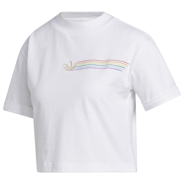 最高の品質の Tシャツ カットソー 送料無料 レディースファッション トップス カットソー Tシャツ T Crop Pride レディース Womens シャツ クロップ Originals Adidas アディダスオリジナルス アディダス Sorif Dk
