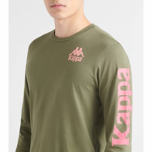 お歳暮 カッパ Kappa オーセンティック スリーブ Tシャツ 緑 グリーン ピンク 長袖 Sleeve Green Pink Kappa Authentic Ruiz Tee メンズファッション トップス Tシャツ カットソー Seal限定商品 Ccbcmalawi Org