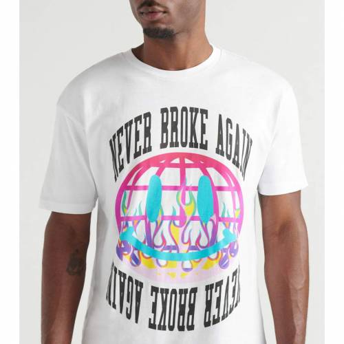 完売 Never カットソー Tシャツ トップス メンズファッション White Tee Fire On World Again Broke Never ホワイト 白色 Tシャツ ファイア Again Broke Jmzz Varitas Net