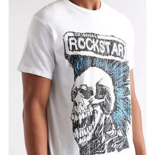 世界的に 白色 Tシャツ Star Rock ロックスター ホワイト カットソー Tシャツ トップス メンズファッション White Tee All Em Bleed Star Rock Jmzz Www Narayanipeedam Org