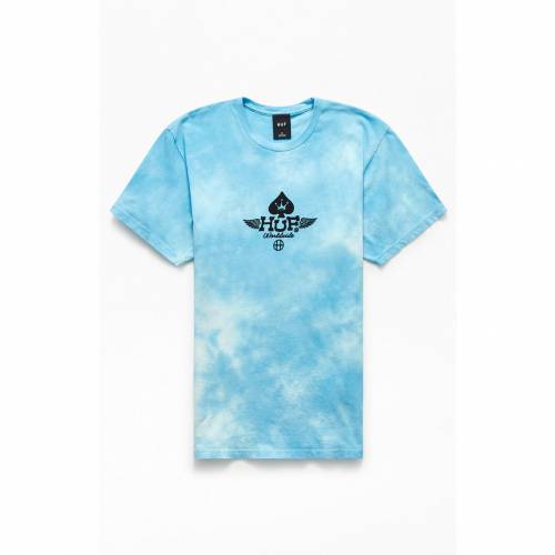 おすすめ Tシャツ カットソー ハフ カットソー Tシャツ トップス メンズファッション Blue Tshirt Spade Bleached Huf ブルー 青色 Tシャツ ハフ Huf Sorif Dk