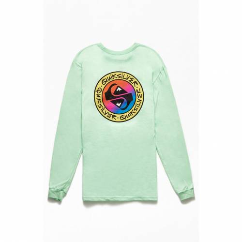 国産 クイックシルバー カットソー Tシャツ トップス メンズファッション Tshirt Circles In Green Sleeve Quiksilver 長袖 グリーン 緑 Tシャツ スリーブ クイックシルバー Quiksilver Pcns0 Socks Studio Com