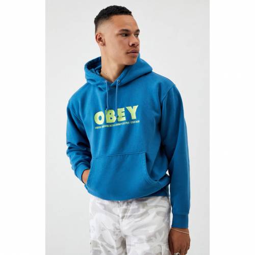 海外限定 パーカー オベイ Obey パーカー トップス メンズファッション Blue Hoodie Hubbs Obey ブルー 青色 パーカー フーディー Www Homebyasa Nl